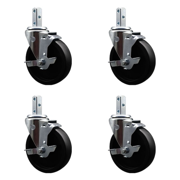 Regency 600CASTPRE4P Replacement Caster Set with Brakes, 4PK